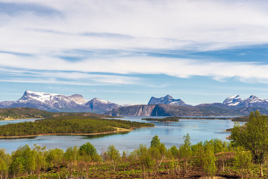  northern norway:nature sceneries on the road from Fauske to Narvik