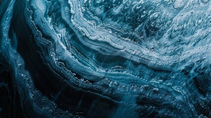 Stunning abstract macro photography of a blue agate stone with intricate details and textures