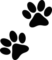 Pet Paw Prints Silhouette: Dog Footprints. Dog Paw Prints Silhouette Vector. Animal Paw Prints.