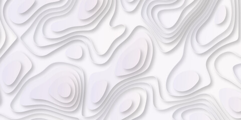  Abstract design with black and white abstract papercut and multi-layer cutout geometric pattern on vector Topographic canyon geometric map relief texture with curved layers beautiful design.