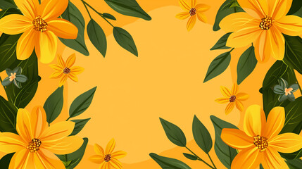 Aesthetic background with watercolor painting flowers for text