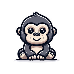 Obraz premium cute icon character gorilla