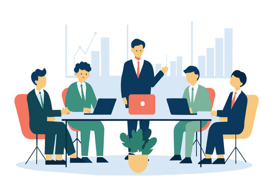 Group of professionals discussing work in a boardroom setting