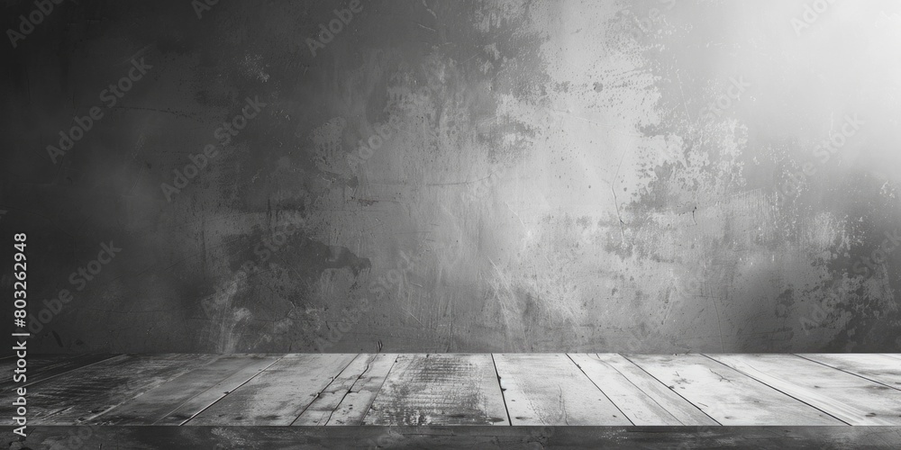 Poster a simple black and white photo of a wooden floor. perfect for use as a background in design projects