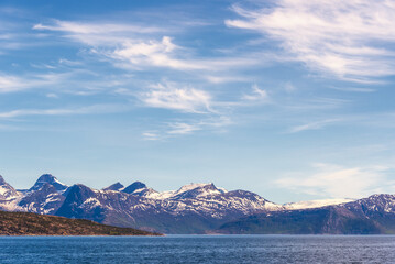  northern norway:nature sceneries on the road from Fauske to Narvik