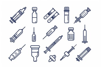 Obraz premium Medical equipment including injections and syringes. Ideal for healthcare and medical concepts