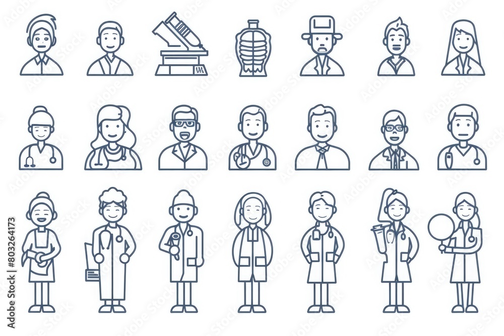 Poster a group of people with various professions. suitable for business and diversity concepts