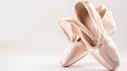 A pair of pink ballet slippers. The perfect shoes for a ballerina.