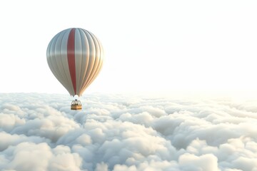 Fototapeta premium A hot air balloon floats high above the clouds