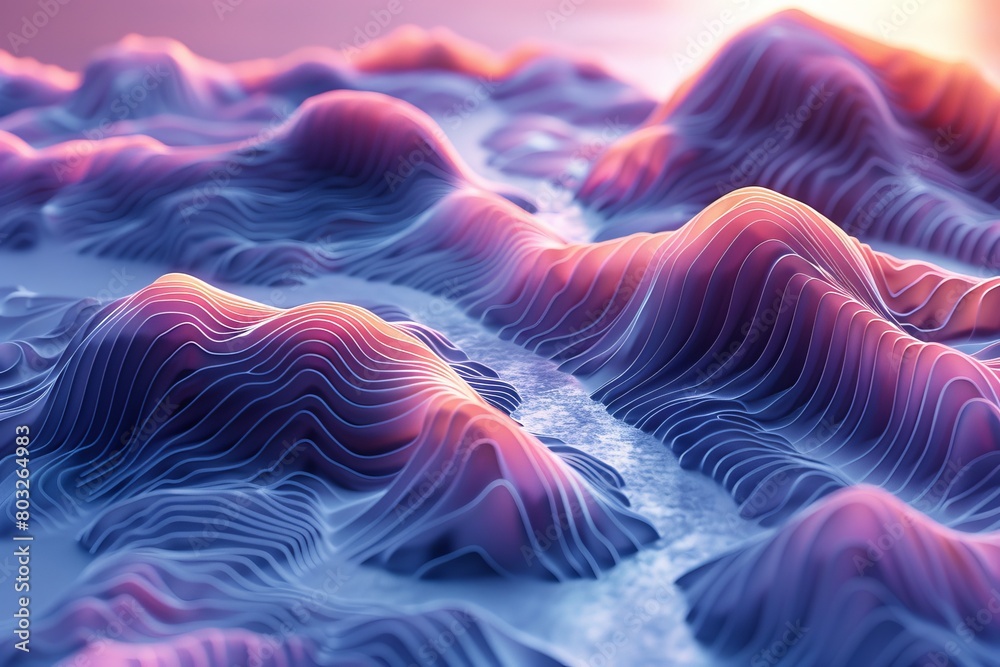 Canvas Prints vibrant digital illustration of flowing abstract waveforms with a dynamic sense of movement and ener