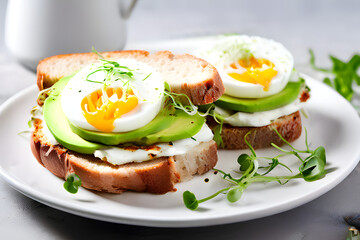 sandwich with ham and vegetables