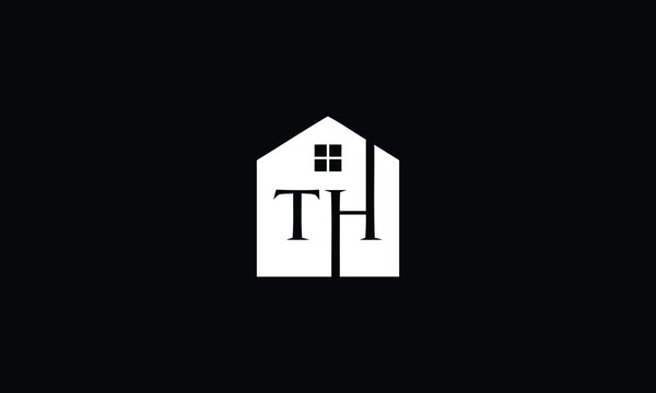 TH Initial Letter with Real Estate Logo Design