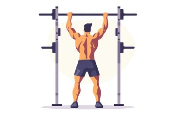 Fototapeta premium A man performing a pull up exercise. Ideal for fitness and workout concepts