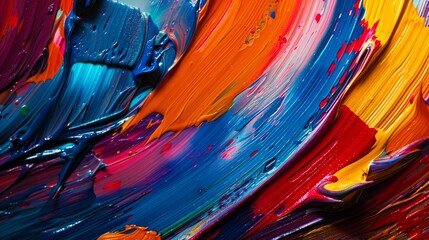 Vibrant abstract painting with rich textures and colorful strokes
