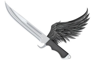 Obraz premium A unique knife with wings, suitable for various concepts