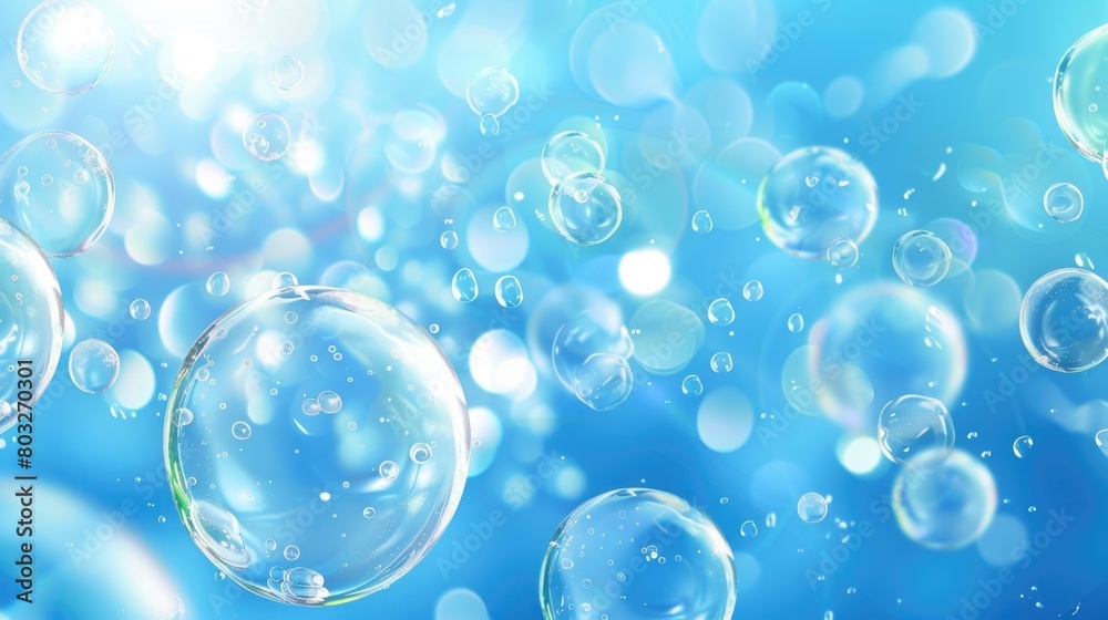 Aufkleber colorful bubbles floating in the air, suitable for various concepts and designs