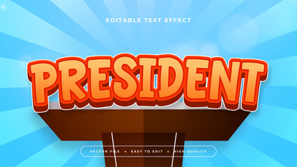 Blue orange and brown president 3d editable text effect - font style