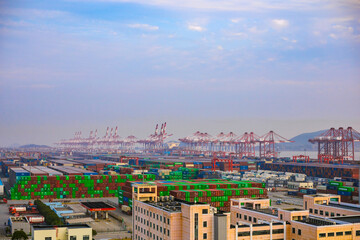 Yangshan Port, Zhoushan City, Zhejiang Province-Aerial Photography Container Freight Terminal
