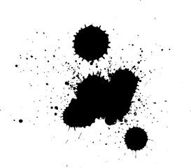 black ink brushed splash splatter grunge graphic element