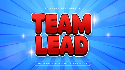 Blue red and white team lead 3d editable text effect - font style