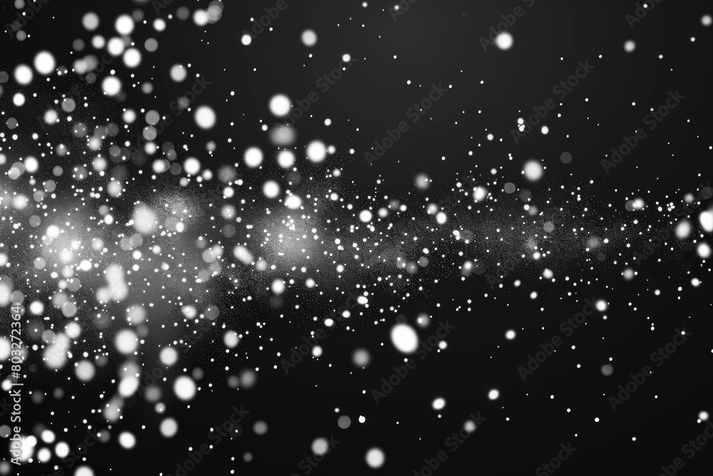 Poster snowfall in a monochrome setting, suitable for winter-themed projects