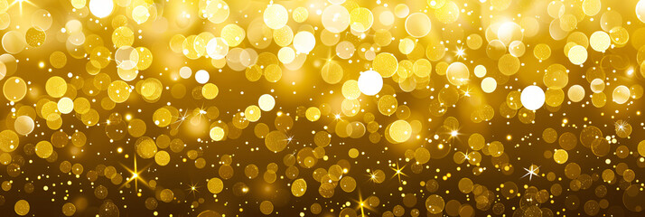 Sparkling gold background with small bubbles