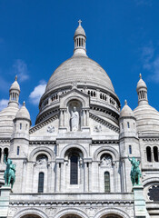 The Sacré-Cœur is a basilica on top of Montmartre hill (Paris, France). The temple, dedicated to the Sacred Heart of Jesus. 