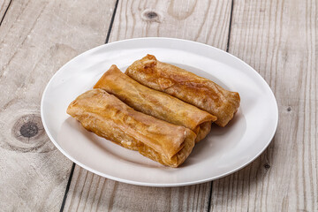 Traditional crispy fried stuffed springroll