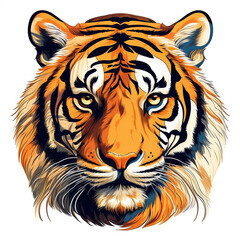 stylized tiger head drawn in vector style3