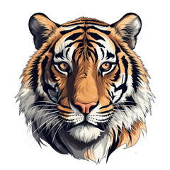 stylized tiger head drawn in vector style6