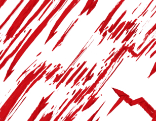 Red arrow up line hand drawn