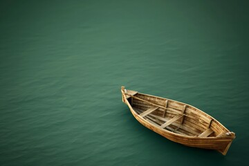 An intricately detailed, small wooden boat model, the craftsmanship visible in every aspect, placed...