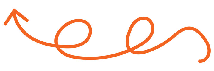 Curved orange arrow spiral sign symbol icon element shape isolated png