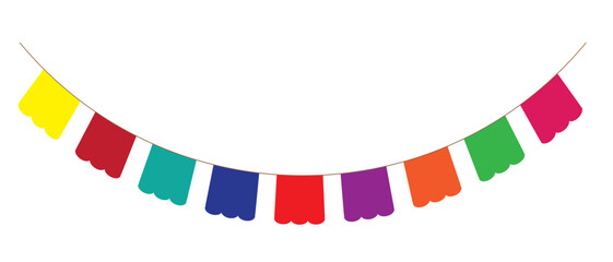 Cinco de Mayo banner with buntings  element. Cinco de Mayo paper flag card for celebration party on Mexico holiday. 