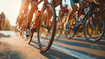 Cycling competition,cyclist athletes riding a race