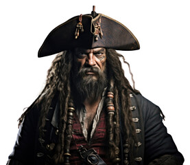 Fototapeta premium PNG Pirate adult beard white background.