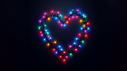 Vibrant Heart Shaped Christmas Lights