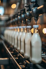 Efficient milk bottling line in a standard factory for streamlined production process