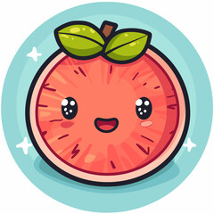 Obraz premium A cartoon Grapefruit with a smiling face on it