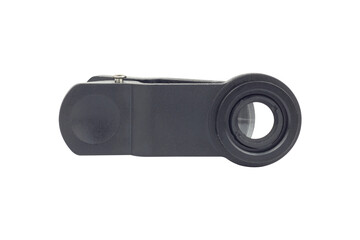 lens with phone mount, isolated from background