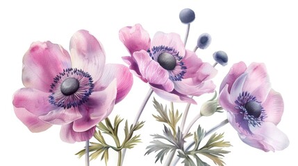Beautiful watercolor painting of pink flowers in a vase, perfect for home decor