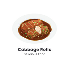 Hand drawn vector illustration of Cabbage Rolls