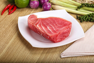 Raw fresh tuna steak for grill