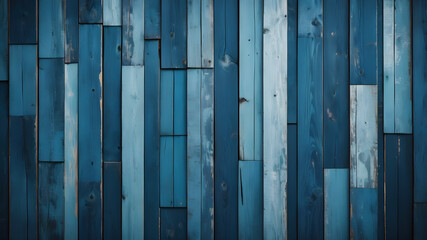 Textured Patchwork of Painted Wooden Panels in blue Tones