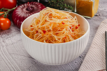 Asian spicy glass noodle salad