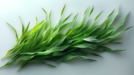 Obraz premium Vivid and Vibrant: Green Grass on White