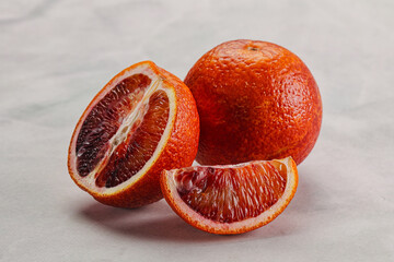Red Sicilian orange ripe and juicy