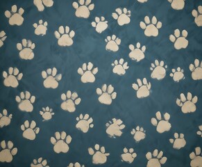 seamless pattern design of puppy paw prints
