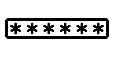 Password icon vector, password flat outline style illustration isolated on white background.