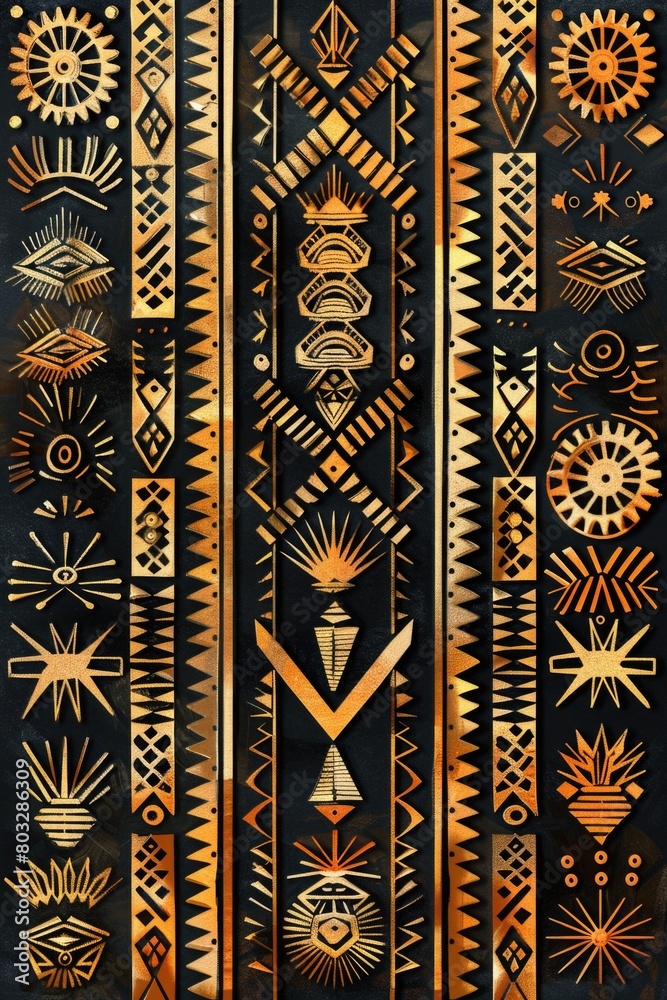 Poster detailed pattern on a wall, suitable for background use